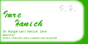 imre hanich business card